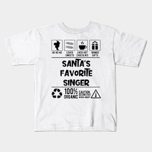 Santa's Favorite Singer Santa Claus Kids T-Shirt